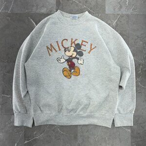 Vintage Mickey Mouse Sweatshirt Mens XL Disney Graphic Pullover Distressed